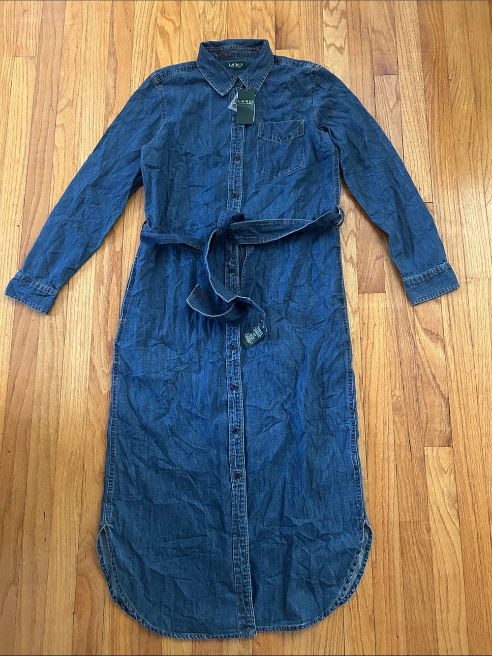 Lauren Ralph Lauren Indigo Denim Long Sleeve Shirt Dress